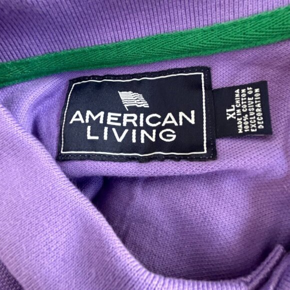 American Living Polo Shirt Mens XL Violet Cotton Casual Golf Short Sleeve Collar - Picture 3 of 7
